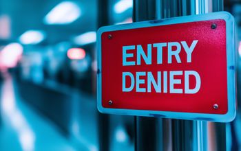 AI image of an entry denied sign at the airport.