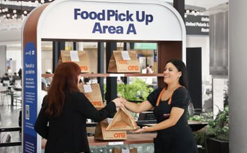 Pickup area for United's App Food Delivery Pilot