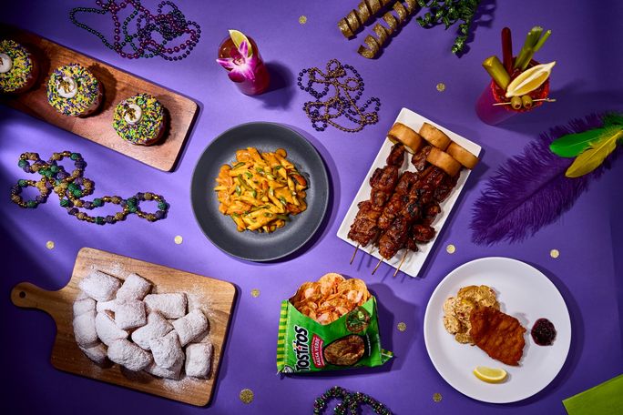 Universal orlando, universal studios, mardi gras, theme park food