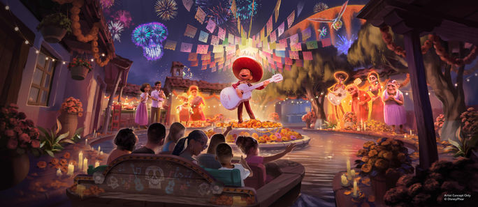 Coco Attraction Rendering Coco Attraction Rendering, Disney, Theme Park,