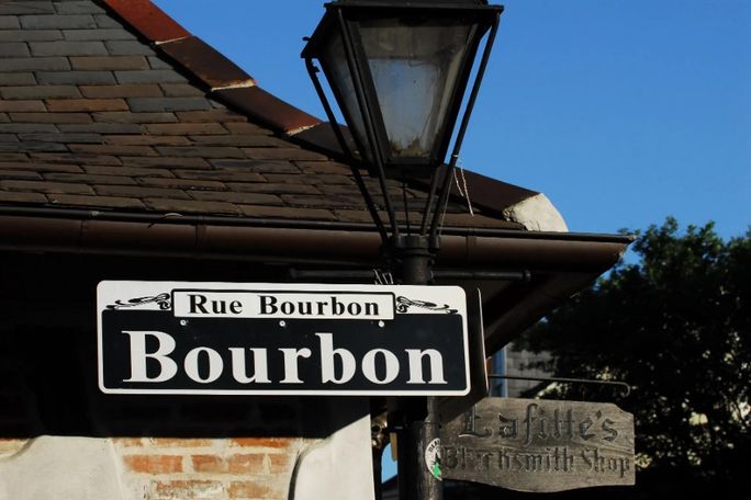 Bourbon Street sign in the French Quarter Bourbon Street sign in the French Quarter