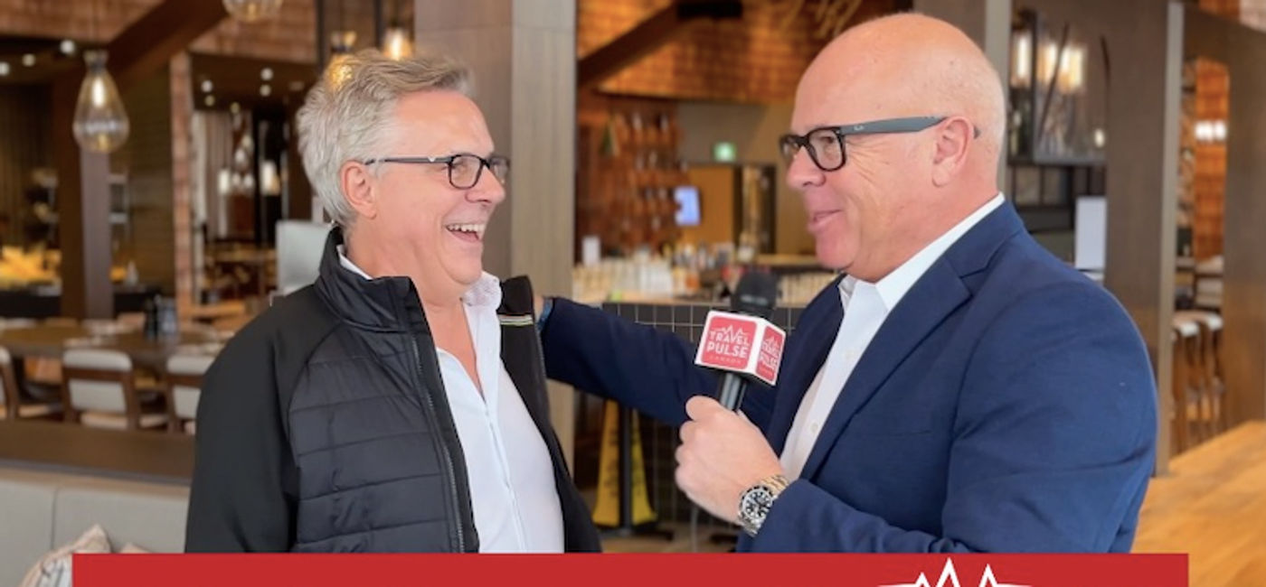 Photo: Voyages en Direct owner Richard Villeneuve with TPC's John Kirk.