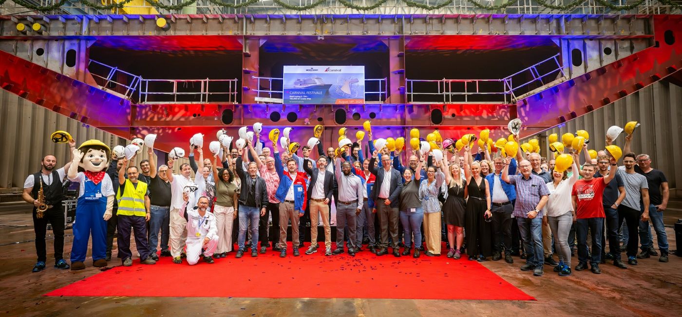 Image: The keel laying ceremony took place at the Meyer Werft shipyard shipyard in Papenburg, Germany. (Photo Credit: Carnival Cruise Line)
