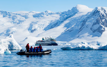 Aurora Expeditions Zodiac Cruising in Recess Cove, Antarctica