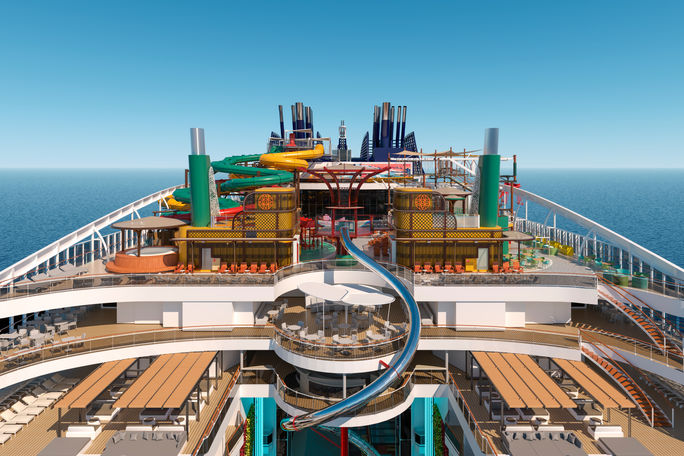A rendering of The Harbour aboard MSC World Asia
