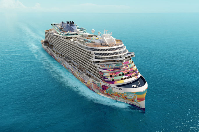 Norwegian Aqua is the first of the expanded Prima Plus Class. Norwegian Aqua is the first of the expanded Prima Plus Class.