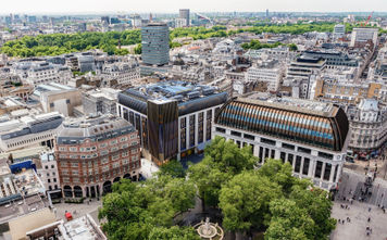 An aerial view of Leicester Square and The Londoner