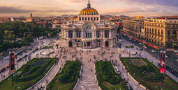 The Palace of Fine Arts in Mexico City, Mexico.