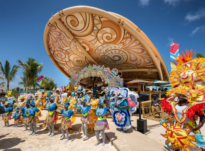 Eröffnungsfeier im Disney Lookout Cay am Lighthouse Point, Eleuthera, Bahamas.  