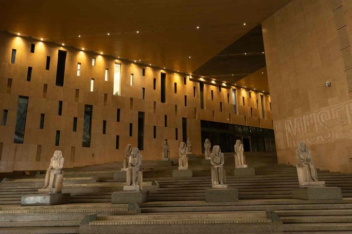 The Grand Staircase of the Grand Egyptian Museum.