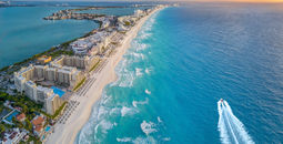 Cancun's famous Hotel Zone in Quintana Roo, Mexico.