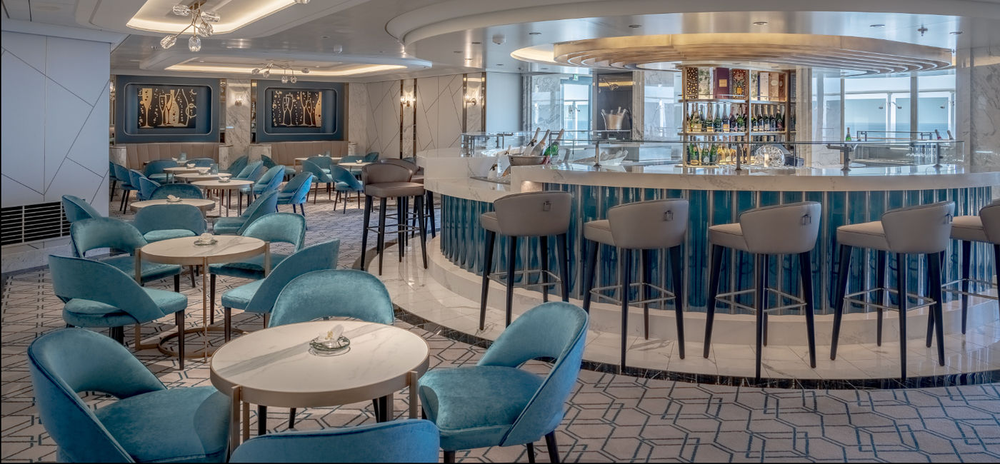 Image: The Fizz Champagne Bar on the MSC World Europa (Photo via MSC Cruises)
