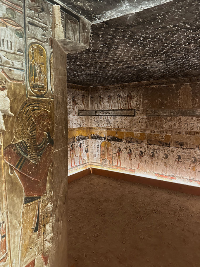 Interior of a tomb in the Valley of the Kings, Egypt.