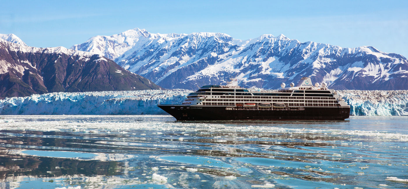 Image: Azamara Quest at the Hubbard Glacier in Alaska. (Photo Credit: Azamara Cruises)