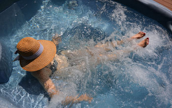 Woman soaking in a cruise ship hot tub