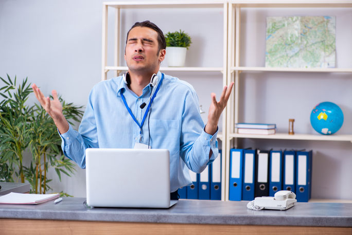 Frustrated travel advisor. Frustrated travel advisor.