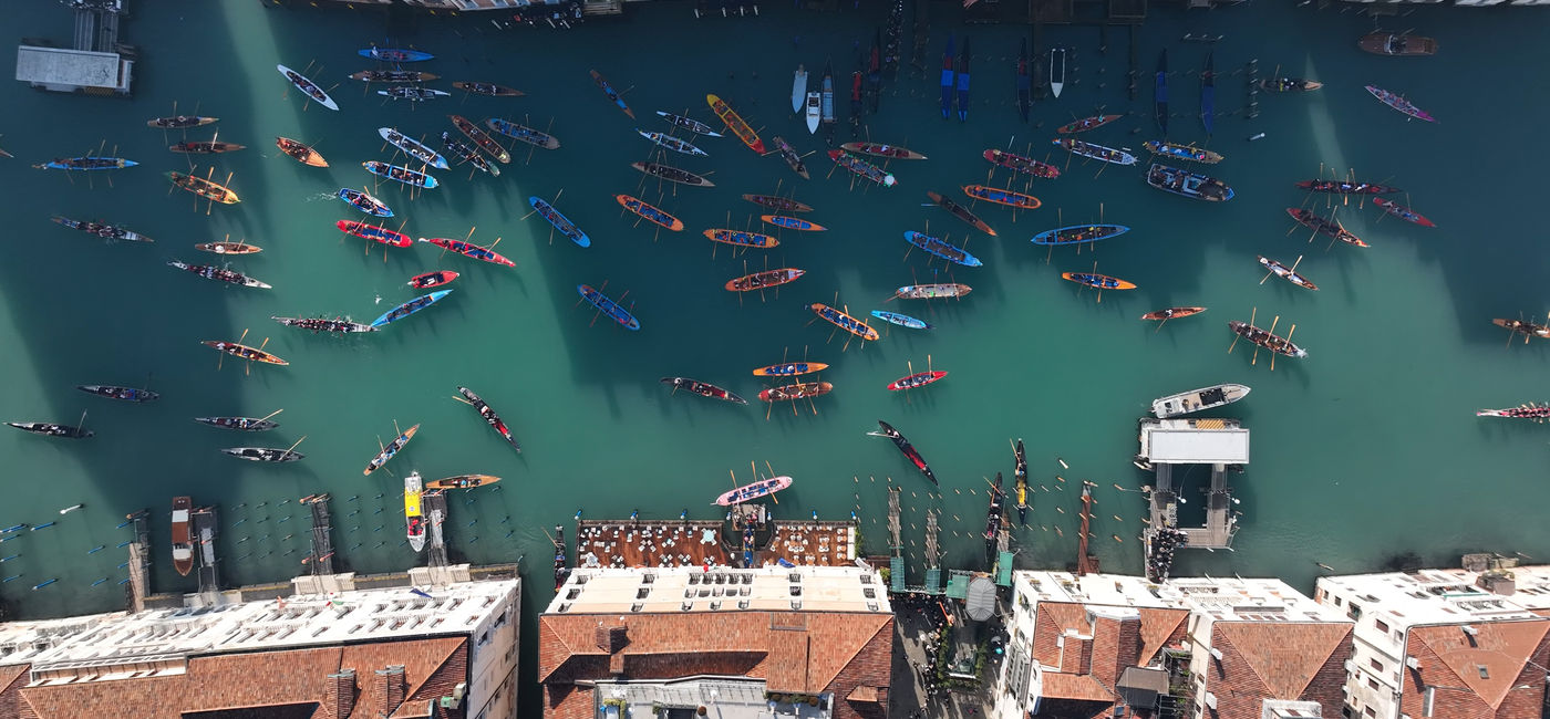 Image: Gondolas in Venice during Carnival