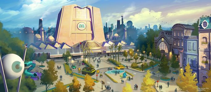 Aerial view of new Monsters-inspired land Aerial view of new Monsters-inspired land