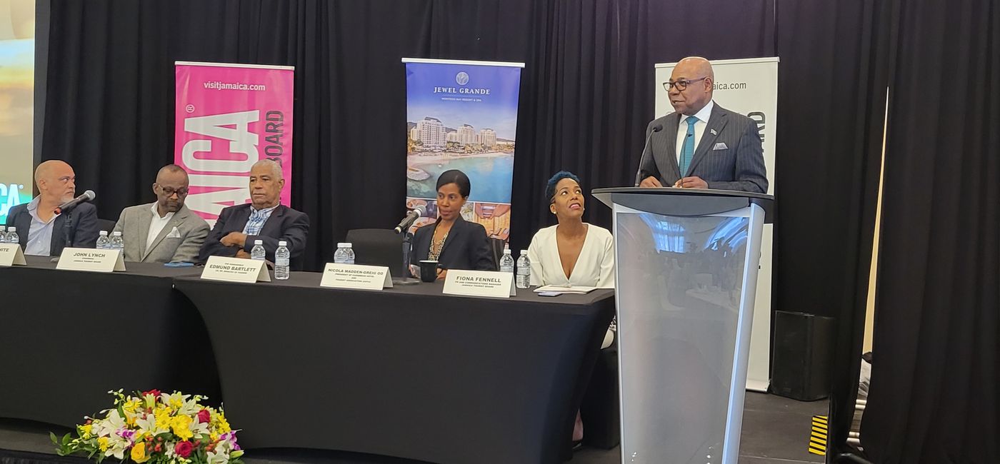 Image: “The region is now ready to pivot, to take a perspective of itself in this post-COVID era.” - Edmund Bartlett, Jamaican tourism minister (right). (Brian Major)
