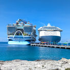 Royal Caribbean cruise ships Star of the Seas and Symphony of the Seas docked at Perfect Day CocoCay