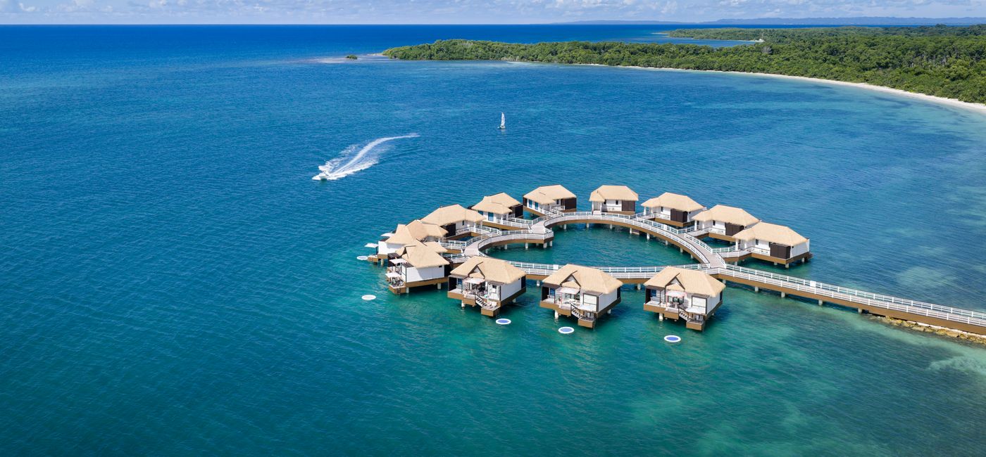 Image: The overwater villas at Sandals South Coast (Photo Credit: Courtesy Sandals Resorts)