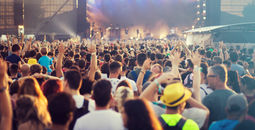Summer concert crowd