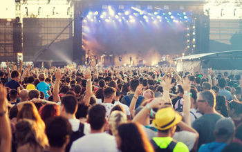 Summer concert crowd