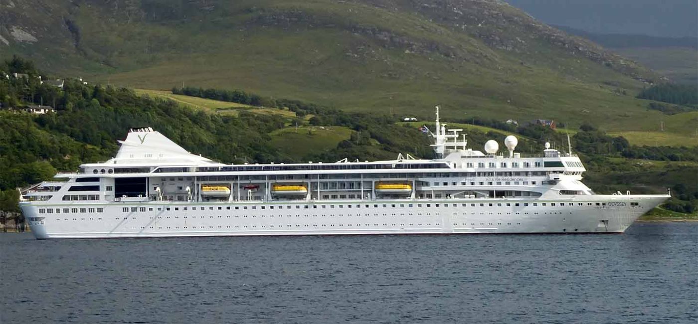 Image: The Villa Vie Odyssey cruise ship (Photo Credit: Villa Vie Residences)