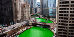 Chicago River dyed green for St. Patrick's Day