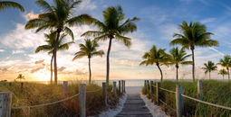 Smathers beach at sunrise in Key West, Florida.