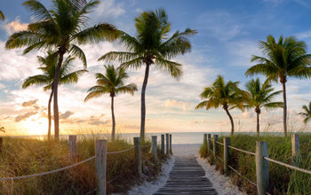 Smathers beach at sunrise in Key West, Florida.