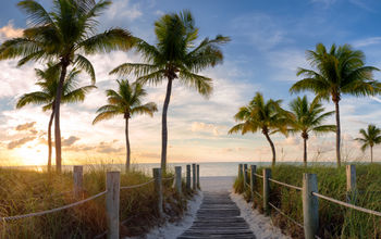Smathers beach at sunrise in Key West, Florida.