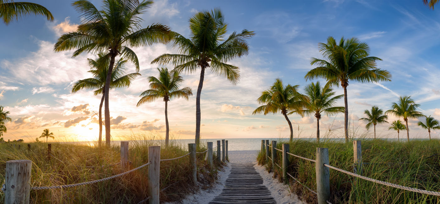 Image: Smathers beach at sunrise in Key West, Florida. (Photo Credit: aiisha / Adobe Stock)
