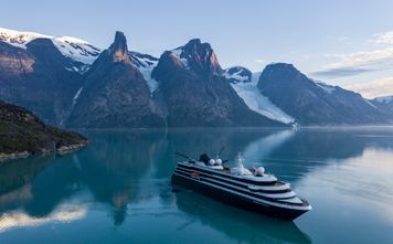 Aerial of World Voyager in Greenland