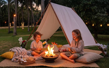 Kids camping as part of a Fiesta Americana Travelty Experience.