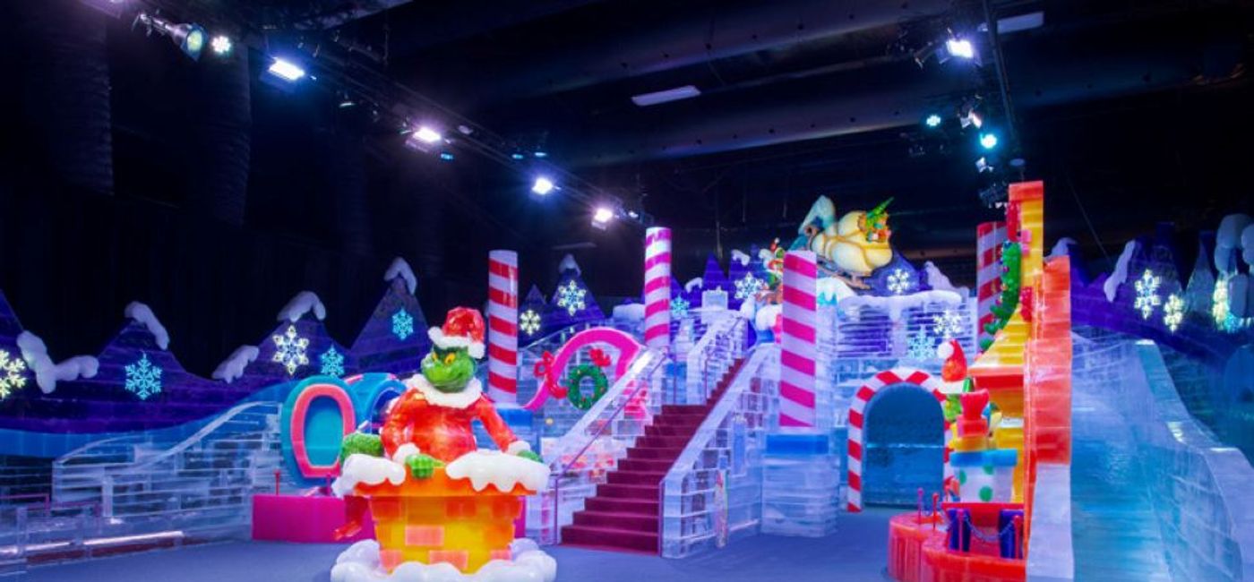 Image: ICE! Grinch Slide Room at Gaylord Rockies, Aurora, CO (Photo Credit: Gaylord Hotels)