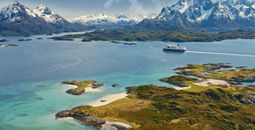 A Hurtigruten ship in Raftsundet, Norway