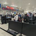 TSA Checkpoint, security, line, crowd, travel, traveler, travelers, airport,