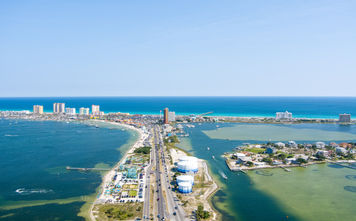 Aerial view of Pensacola Beach, Florida