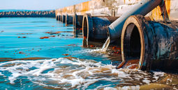 Untreated wastewater being discharged into the ocean. 