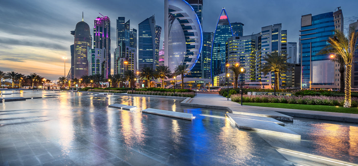 Image: West Bay on the Corniche in Doha, Qatar. (Photo Credit: gb27photo / Adobe Stock)