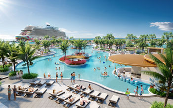 Rendering of the new pool area at Norwegian Cruise Line's Great Stirrup Cay, Bahamas.