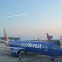 A Southwest Airlines plane at Houston's William P Hobby Airport