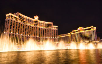 Fountain Show in front of Bellagio Hotel and Casino in Las Vegas, Nevada.