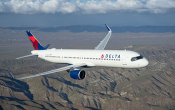 A Delta Air Lines A321neo aircraft in flight.