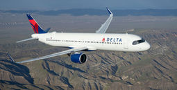 A Delta Air Lines A321neo aircraft in flight.