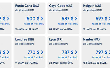 AIr Transat fares November 2025 french