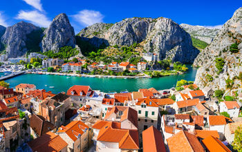 Aerial view of Omis, Croatia