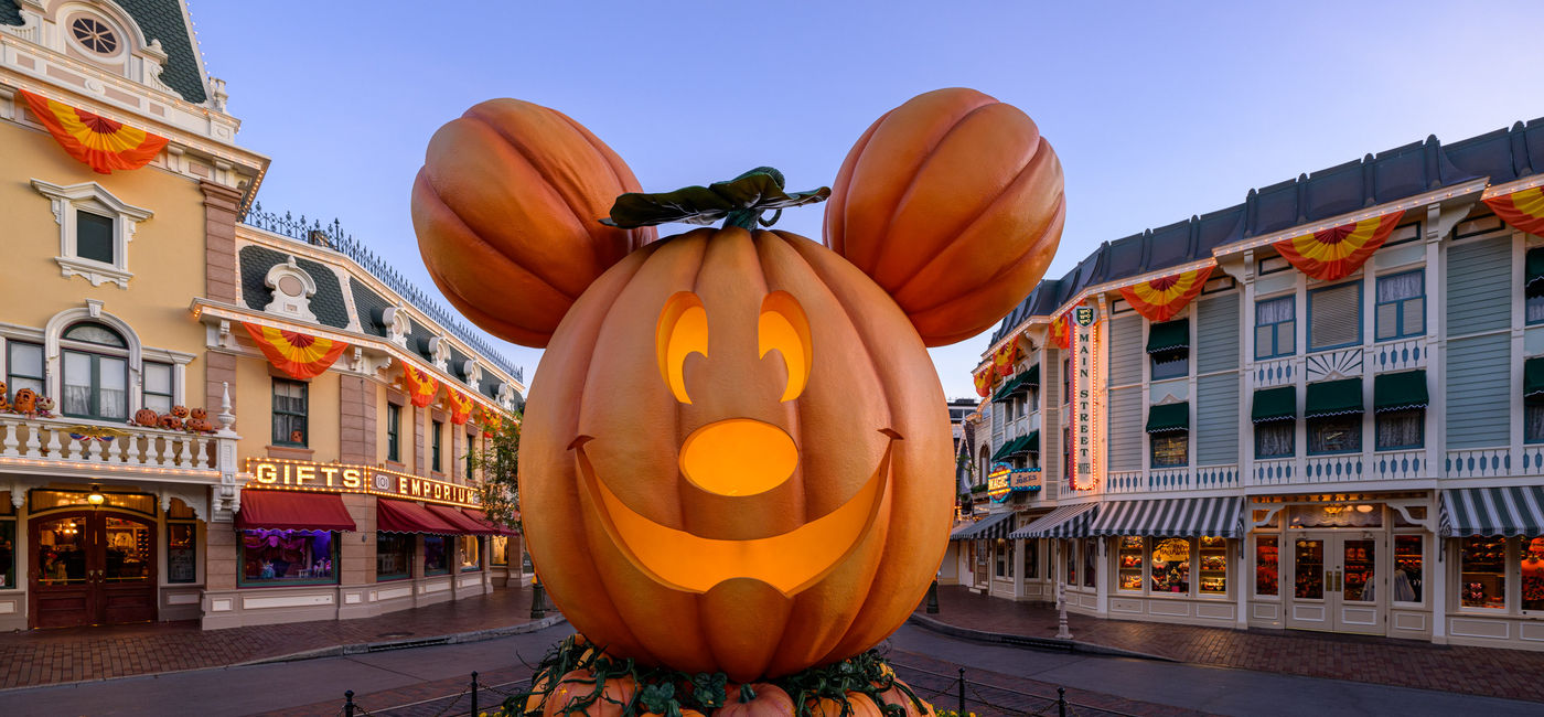 Image: The giant Mickey Mouse Pumpkin during Halloween Time at Disneyland Resort. (Photo Credit: Disneyland Resort)