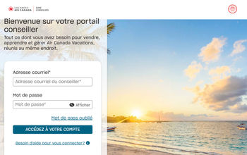 Air Canada Vacations agent portal (french)
